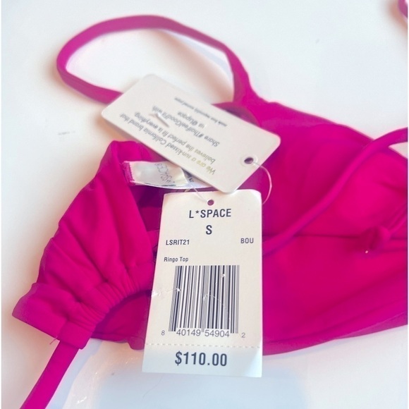 - L*SPACE by Monica Wise Women's
Ringo Twisted Bikini Top Pink Size S Pink… - Picture 5 of 10